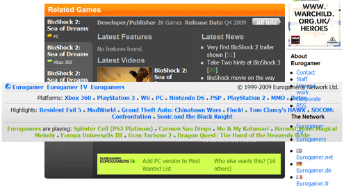 Eurogamer text size example Eurogamer text size example